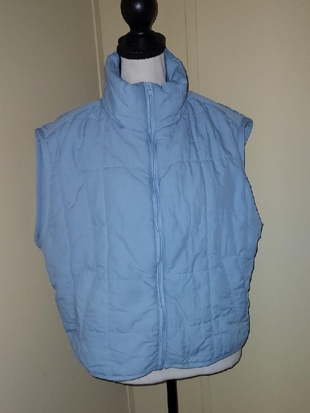 Thread & Supply Light Blue Cropped Puffer Vest